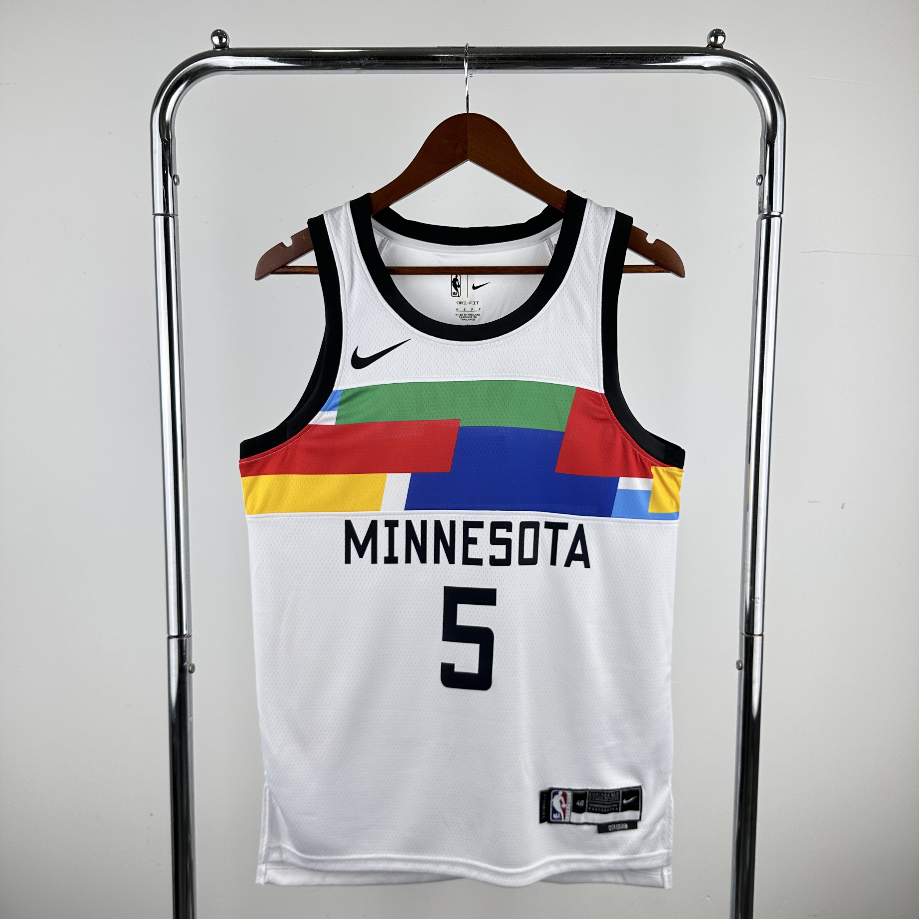 Men Minnesota Timberwolves #5 Edwards White City Edition Nike 2024 NBA Jersey->minnesota timberwolves->NBA Jersey